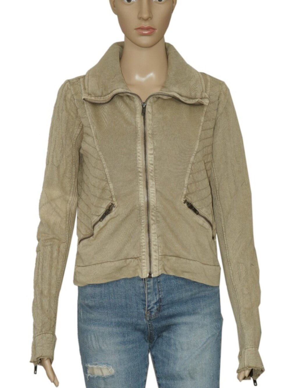 Free People Fp One Long Sleeve Pocket Bomber Jacket Ponytail XS